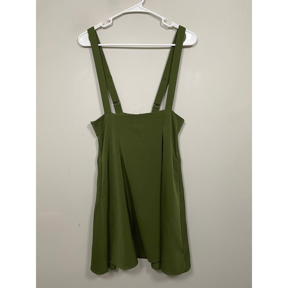 Modcloth Green Pinafore Mini Skirt  Size Small Preppy Retro Pin Up